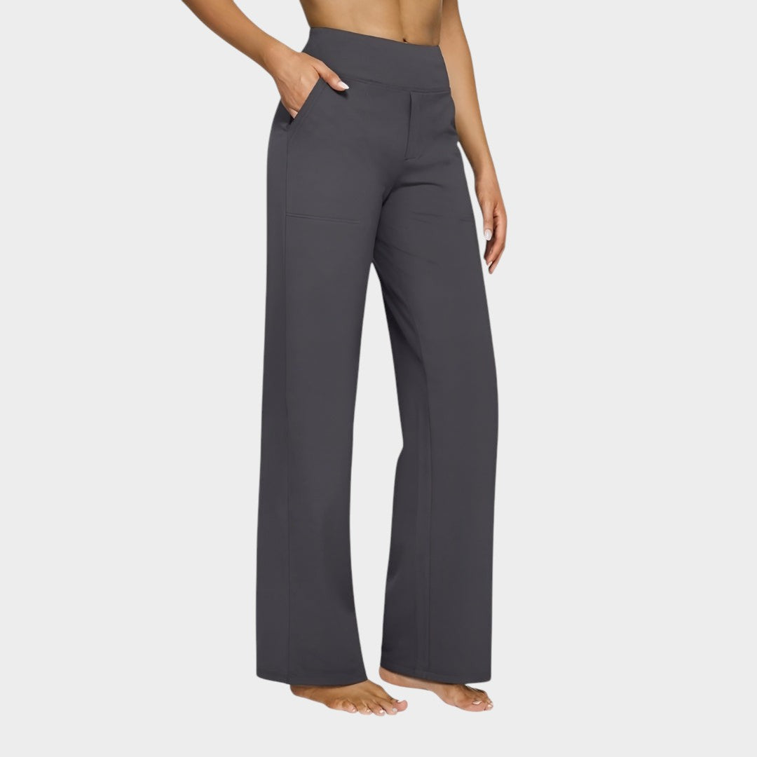 Calista · Pantalones de mujer de pierna ancha en marrón - Raúl & Sara Madrid