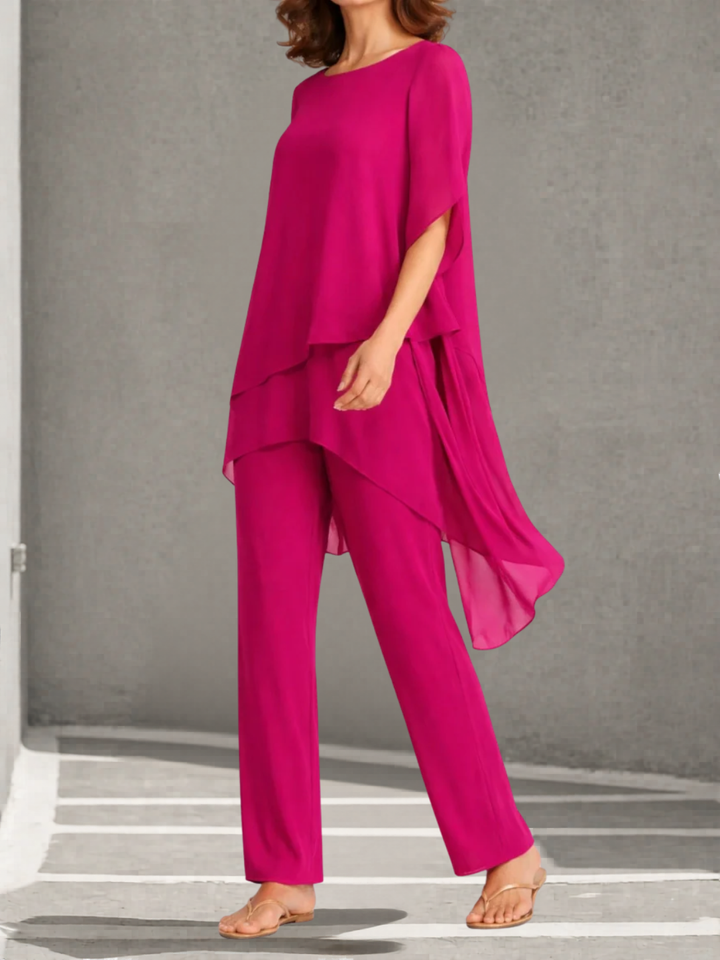 Aurora™ | Conjunto de Pantalones Palazzo de Gasa