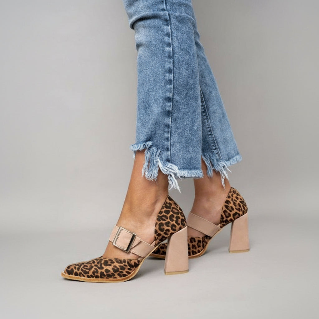 Azucena™ | Tacón Alto con Diseño de Leopardo