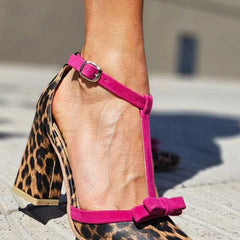 Ximena · Tacones Altos con Estampado de Leopardo y Toque Fucsia - Raúl & Sara Madrid