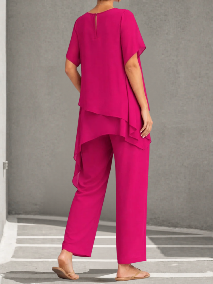 Aurora™ | Conjunto de Pantalones Palazzo de Gasa