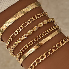 Conjunto de 6 pulseras de cadena cubana - Raúl & Sara Madrid