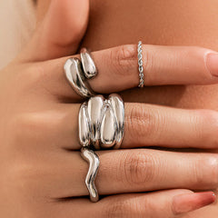 Conjunto de 4 Anillos de Metal - Raúl & Sara Madrid