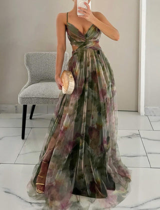 Vestido largo encantador con estampado floral - Raúl & Sara Madrid