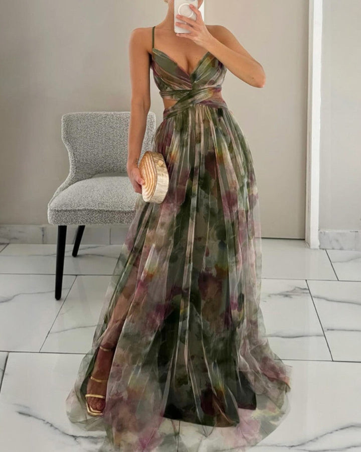 Giselle | Vestido largo encantador con estampado floral