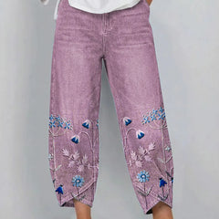 Brígida · Pantalones Casual con Bordado Floral - Raúl & Sara Madrid