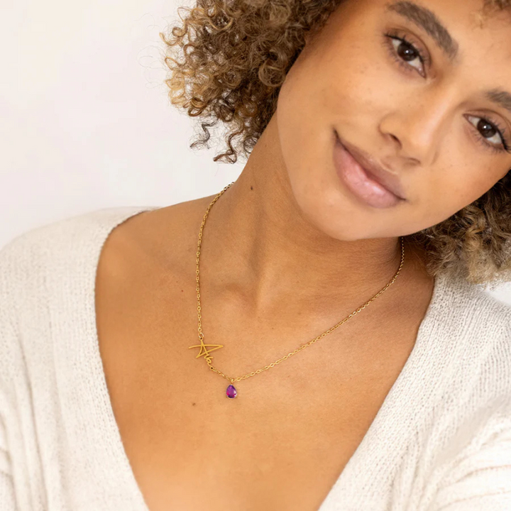 Livia – Collar dorado con colgante en turquesa
