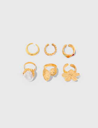 Anillo Abierto de Perla con Diseño de Flor Líquida - Raúl & Sara Madrid