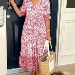 Floral elegante escote en v - Raúl & Sara Madrid