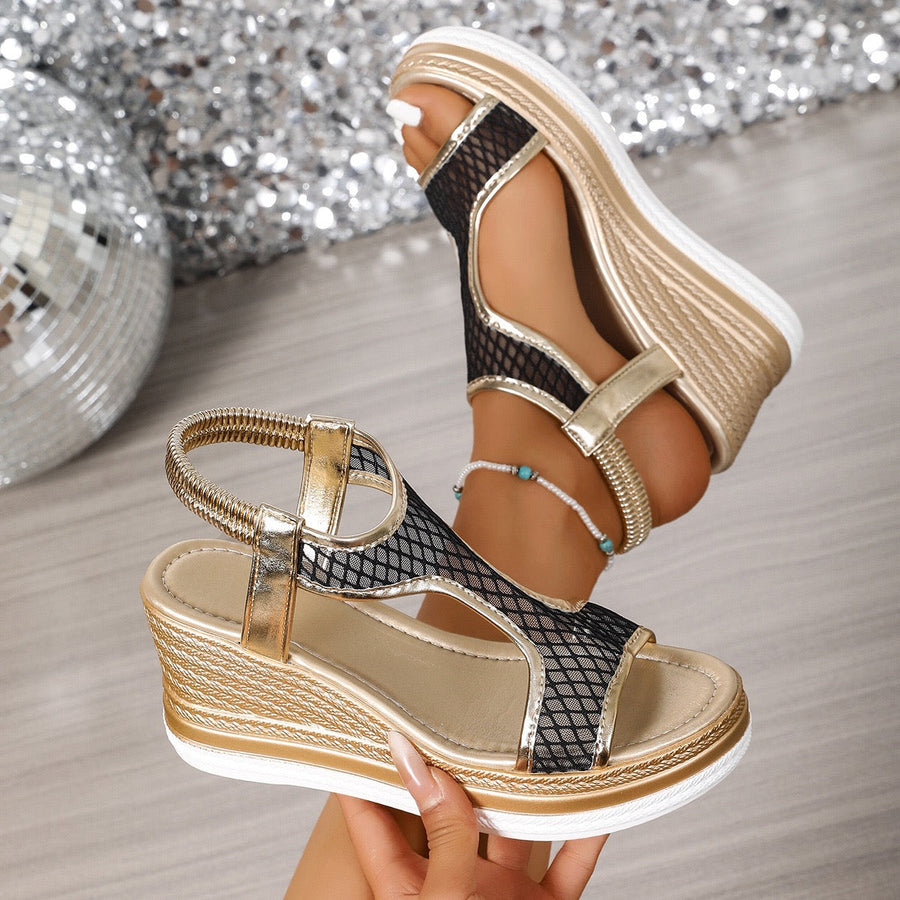 Elegantes sandalias sin cordones para mujer con tacón de cuña - Raúl & Sara Madrid