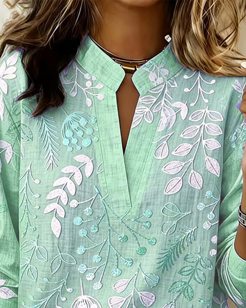 Blusa mujer floral elegante cuello V – ligera y cómoda verano