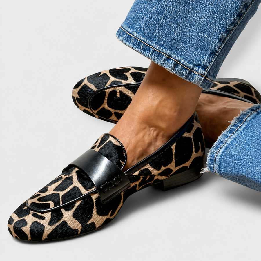 Paulina · Mocasín con estampado de leopardo - Raúl & Sara Madrid