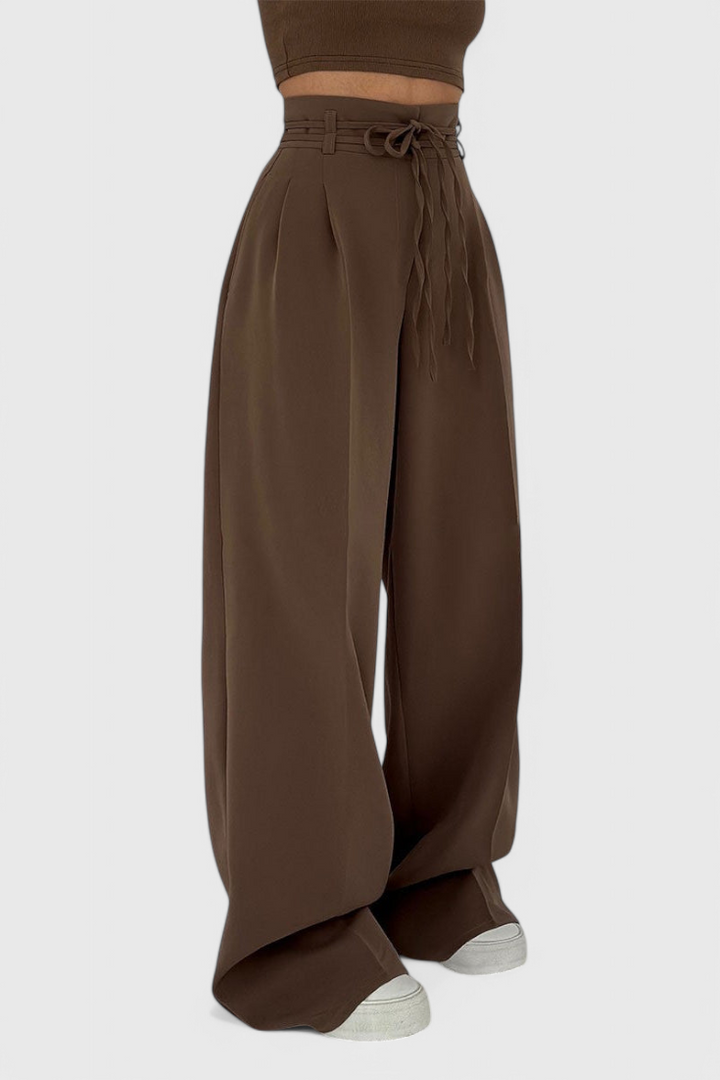 Sophie Pantalones de pierna ancha con cintas ajustables