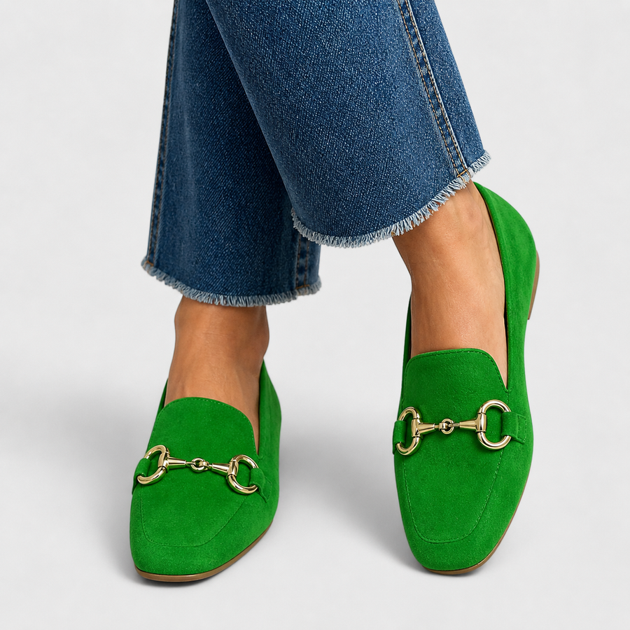 Eufemia · Verde Mocasín con Hebilla Dorada - Raúl & Sara Madrid