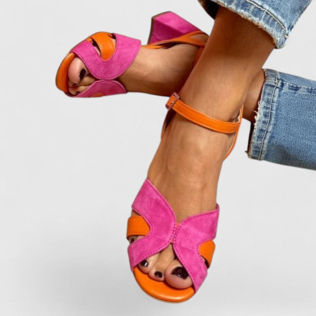 Solange™ | Colorful Wedge Sandals with Adjustable Strap