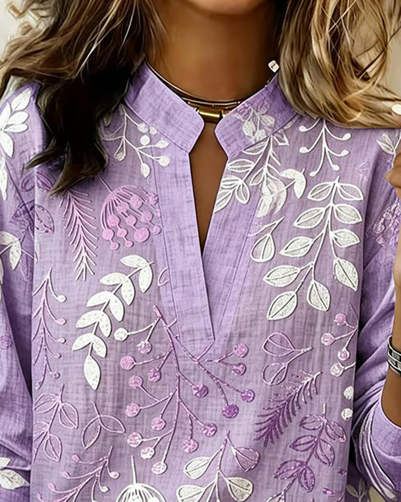 Blusa mujer floral elegante cuello V – ligera y cómoda verano