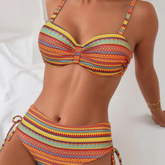 Bikini de dos piezas con estampado a rayas - Raúl & Sara Madrid