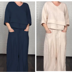 Conjunto de algodón y lino de 2 piezas - Raúl & Sara Madrid