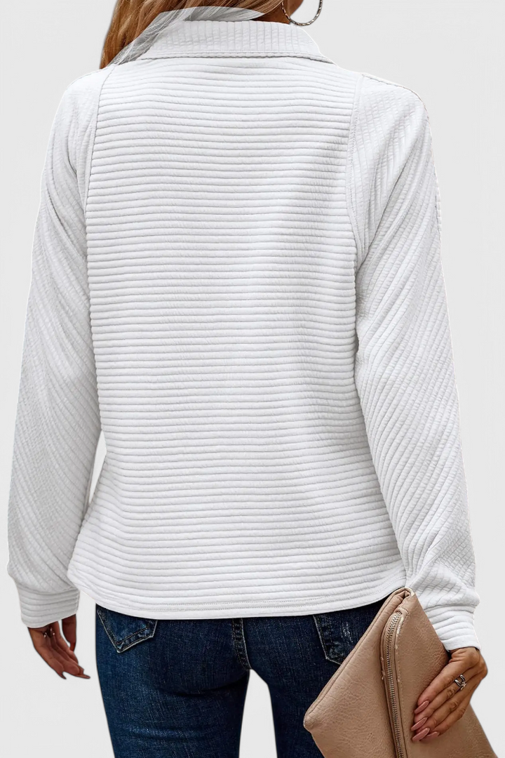 Helene | Jersey de Cuello en V con Cremallera