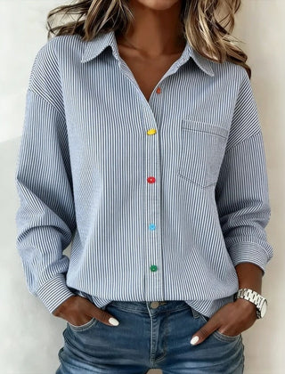 Rebeca · Camisa Casual de Rayas con Manga Larga - Raúl & Sara Madrid