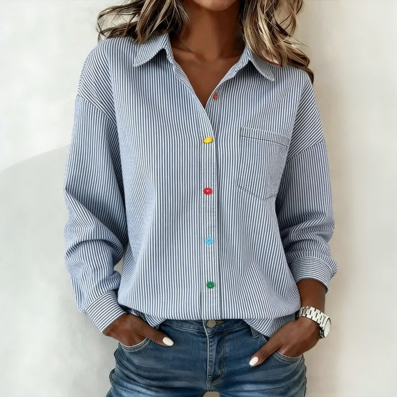 Rebeca™ | Camisa Casual de Rayas con Manga Larga