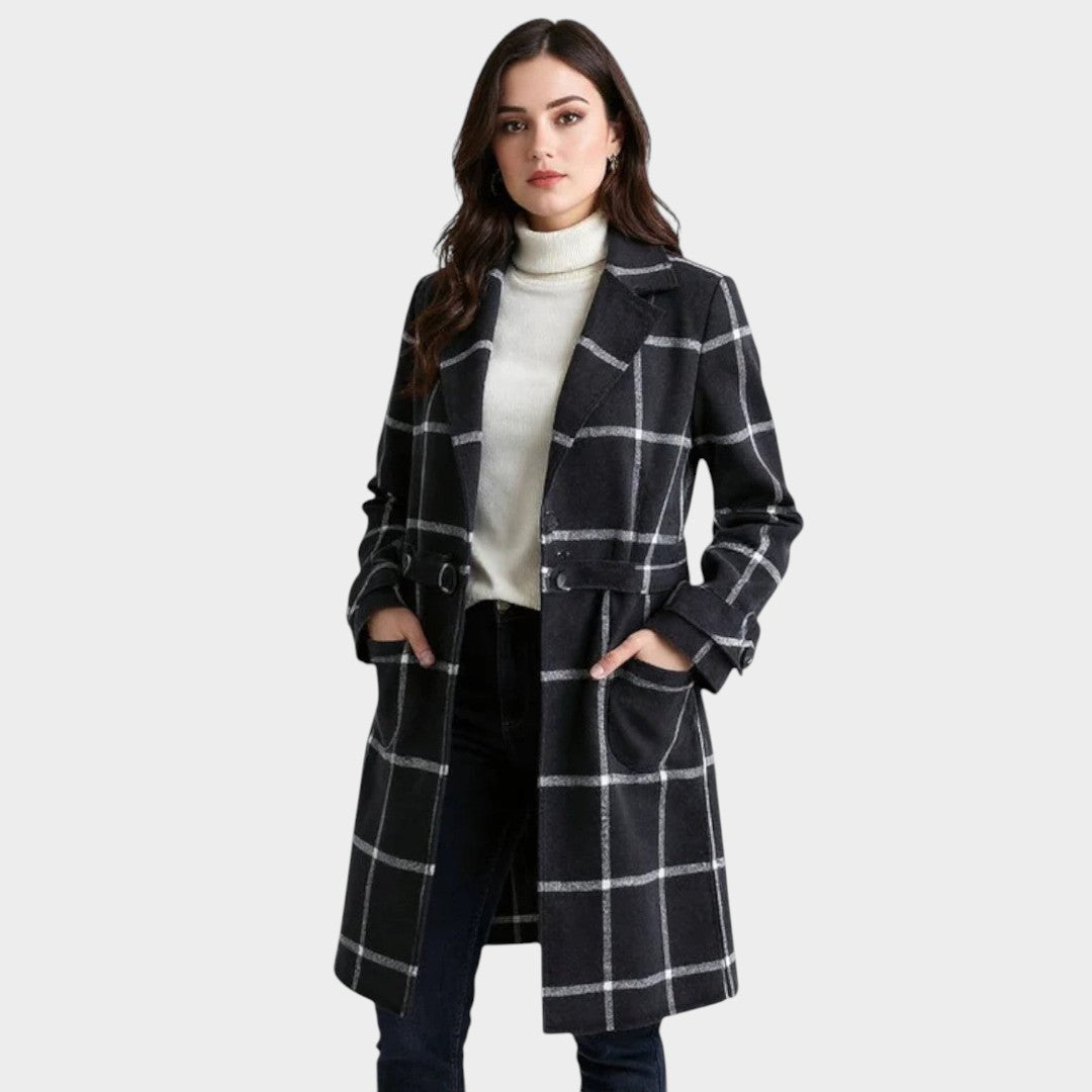 Adriana™ | Abrigo Clásico de Invierno con Diseño de Cuadros