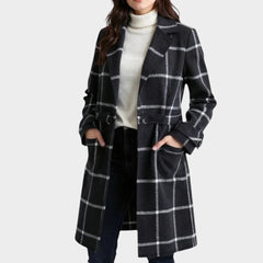 Adriana · Abrigo Clásico de Invierno con Diseño de Cuadros - Raúl & Sara Madrid