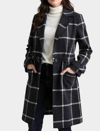 Adriana · Abrigo Clásico de Invierno con Diseño de Cuadros - Raúl & Sara Madrid