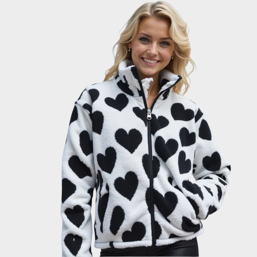 Dianne™ | Chaqueta Reversible con Estampado de Corazones y Diseño Confortable