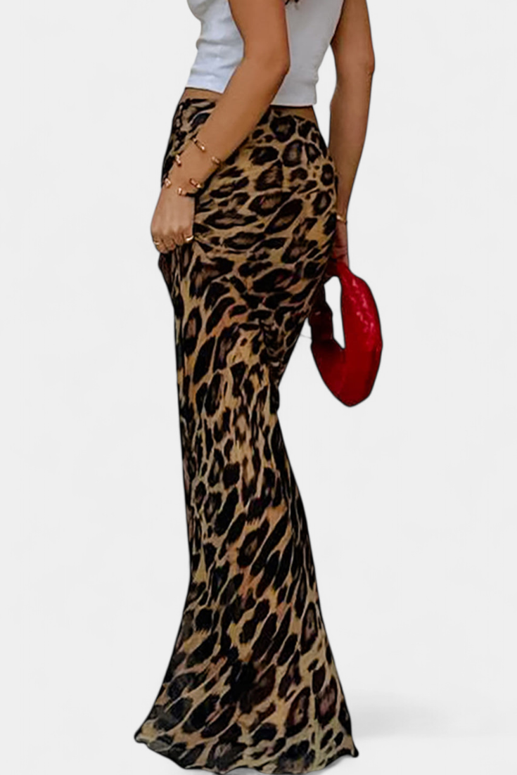 Maxi Falda Slim Elena con Estampado de Leopardo - Raúl & Sara Madrid