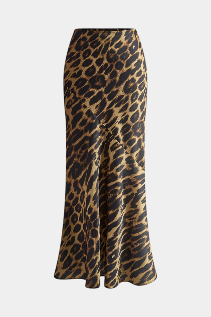 Maxi Falda Slim Elena con Estampado de Leopardo - Raúl & Sara Madrid