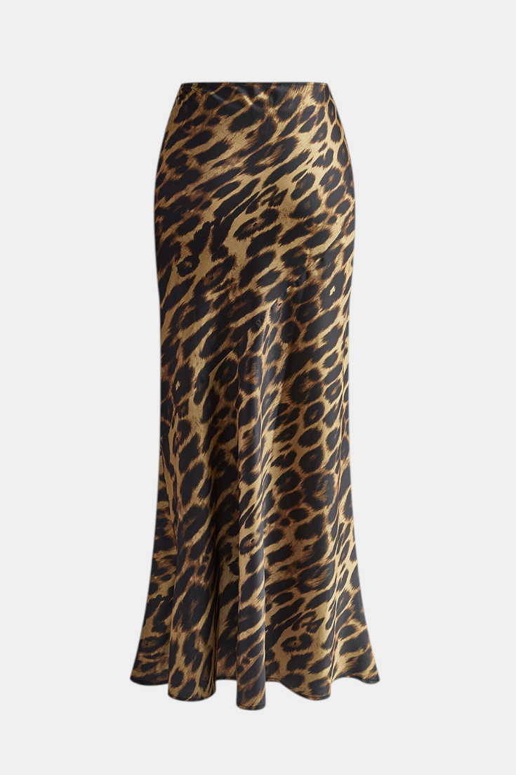 Maxi Falda Slim Elena con Estampado de Leopardo - Raúl & Sara Madrid
