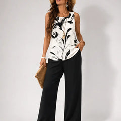 Conjunto top artístico y pantalón negro - Raúl & Sara Madrid