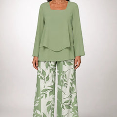 Esperanza · Conjunto Verde con Pantalón de Motivo de Hojas - Raúl & Sara Madrid