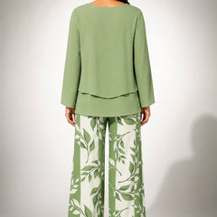 Esperanza · Conjunto Verde con Pantalón de Motivo de Hojas - Raúl & Sara Madrid