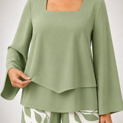 Esperanza · Conjunto Verde con Pantalón de Motivo de Hojas - Raúl & Sara Madrid