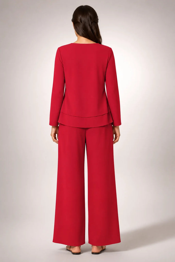 Marcelina™ | Conjunto de Cuello Cuadrado en Rojo