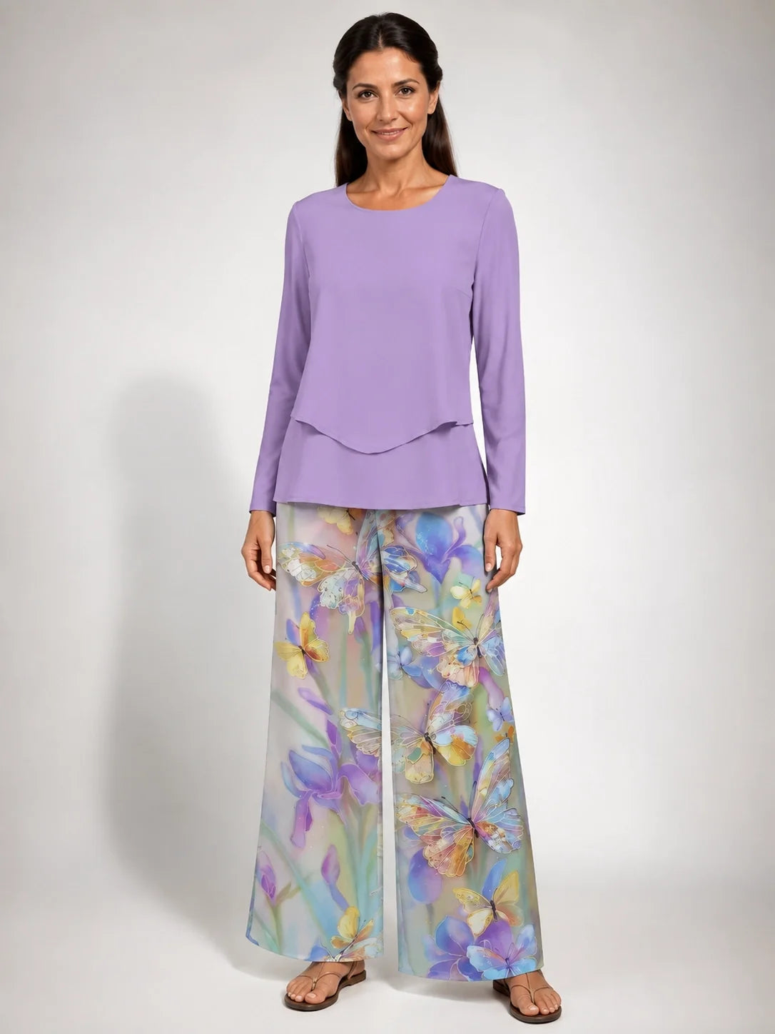 Otilia · Conjunto floral de pantalón en lila - Raúl & Sara Madrid
