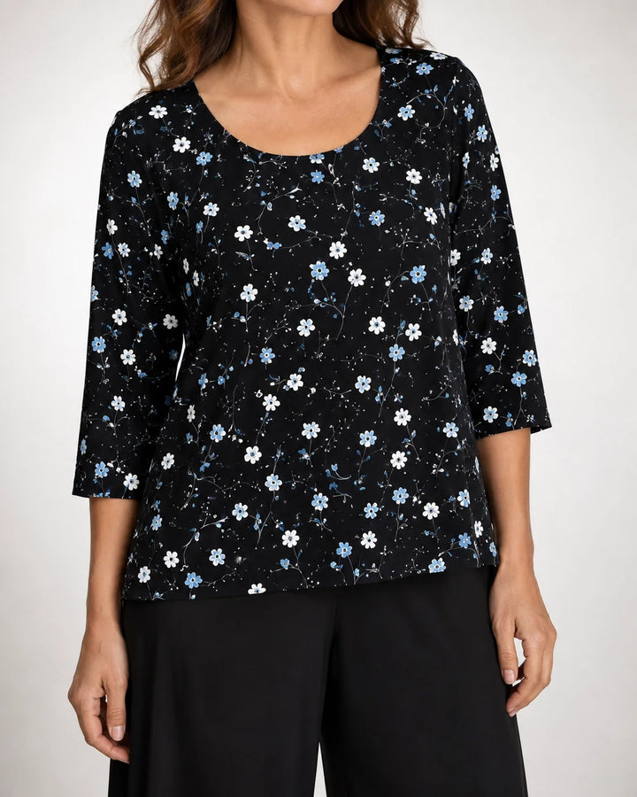 Urbana™ | Conjunto de Pantalón Largo con Estampado Floral en Negro