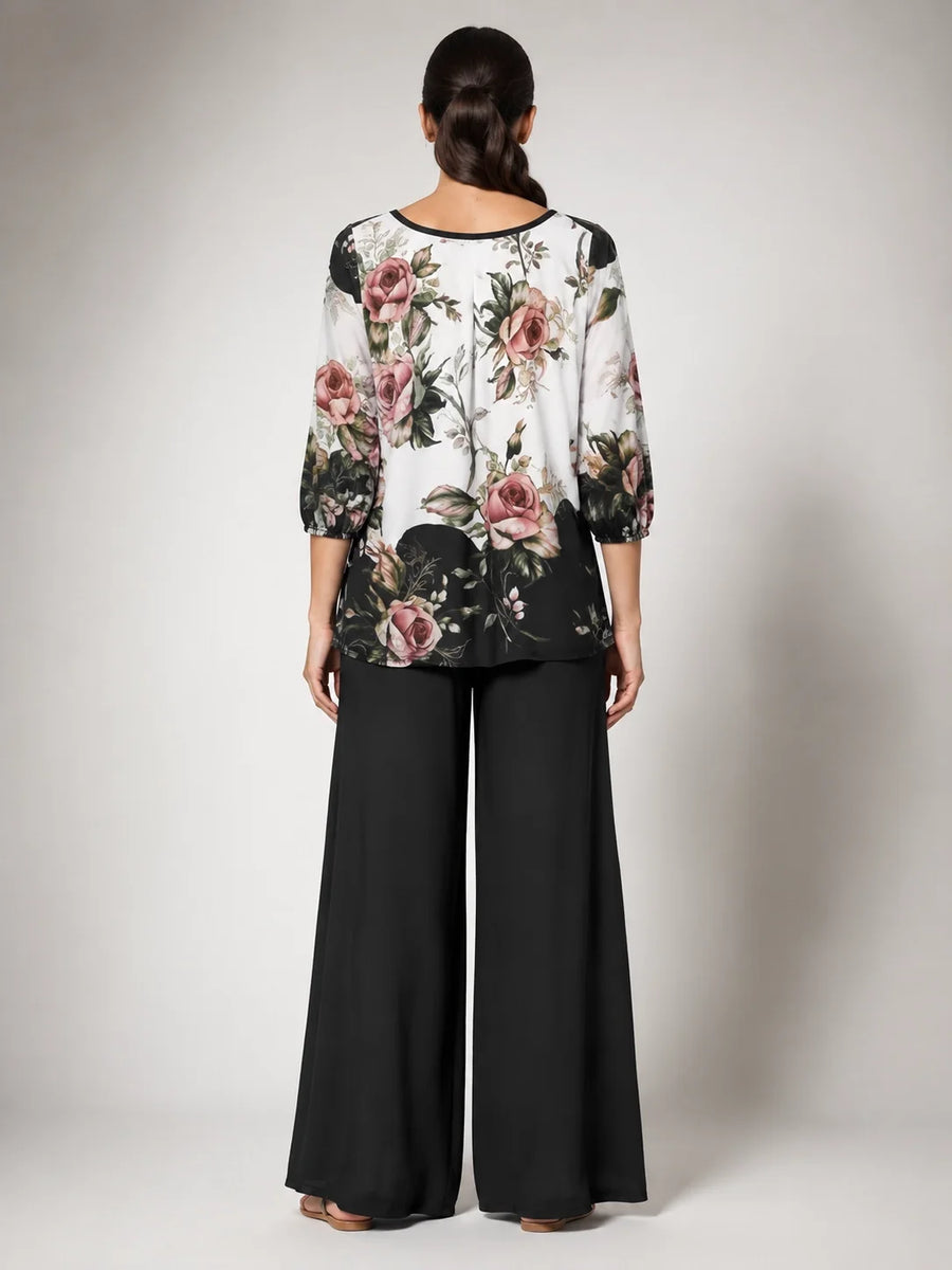 Ricarda · Conjunto floral en negro - Raúl & Sara Madrid