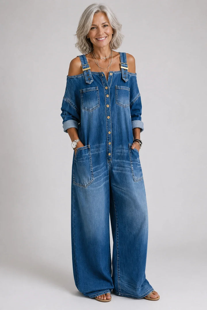 Nicolasa™ | Vestido Maxi de Jean con Hombros al Descubierto