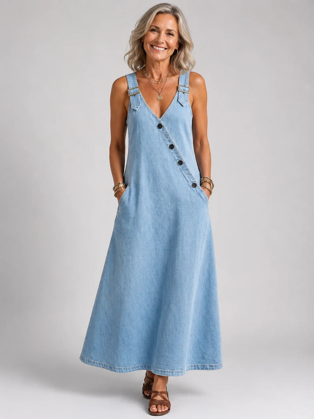 Zenaida™ | Maxi Peto Vaquero con Tirantes Cruzados en la Espalda