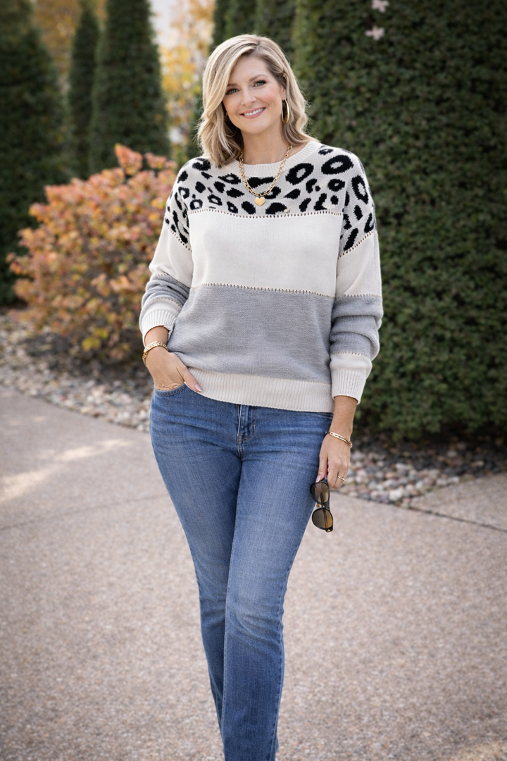 Chic Leopard Print Sweater