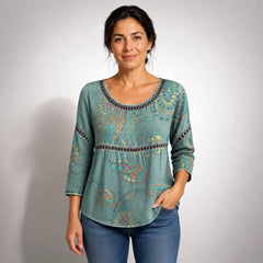 Pilar · Blusa Vintage con Elegante Estampado Étnico - Raúl & Sara Madrid