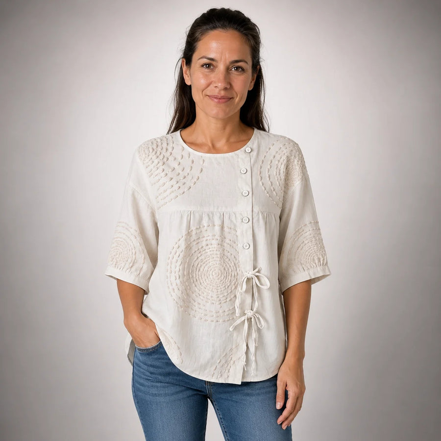 Remedios · Blusa Vintage con Detalles de Cordones y Diseño Artesanal - Raúl & Sara Madrid