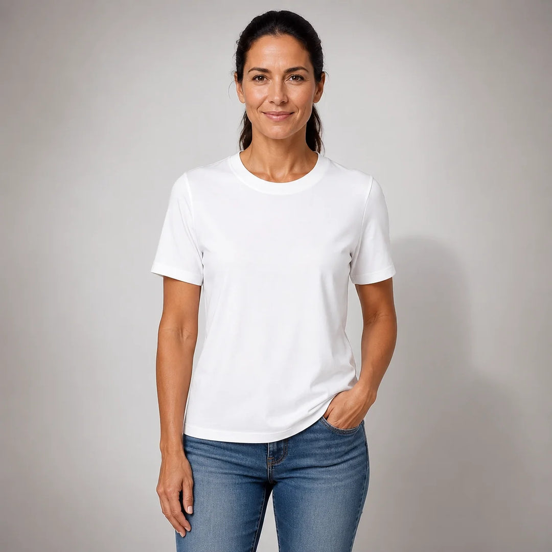 Elena™ | Camiseta Sencilla de Color Uniforme