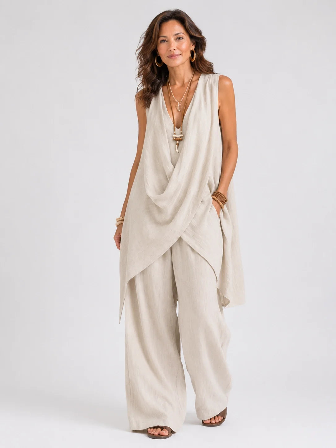 Genoveva · Mono Draped con Pierna Ancha - Raúl & Sara Madrid