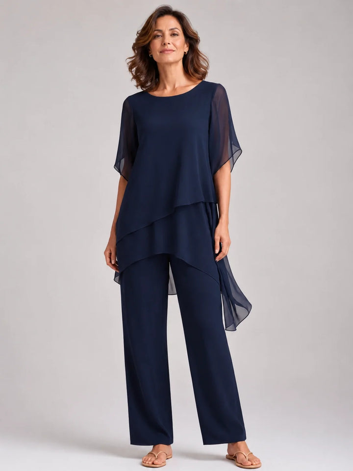 Aurora™ | Conjunto de Pantalones Palazzo de Gasa