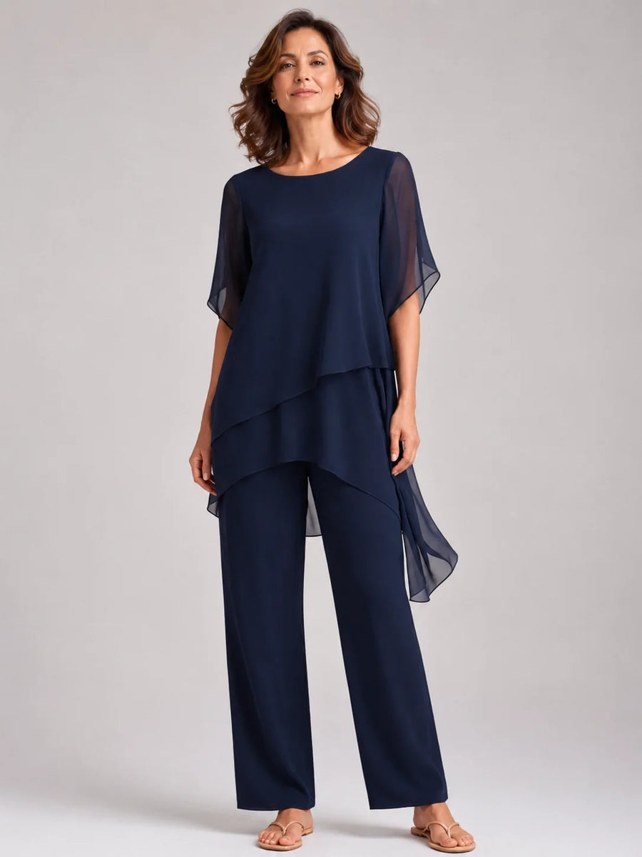 Aurora · Conjunto de Pantalones Palazzo de Gasa - Raúl & Sara Madrid