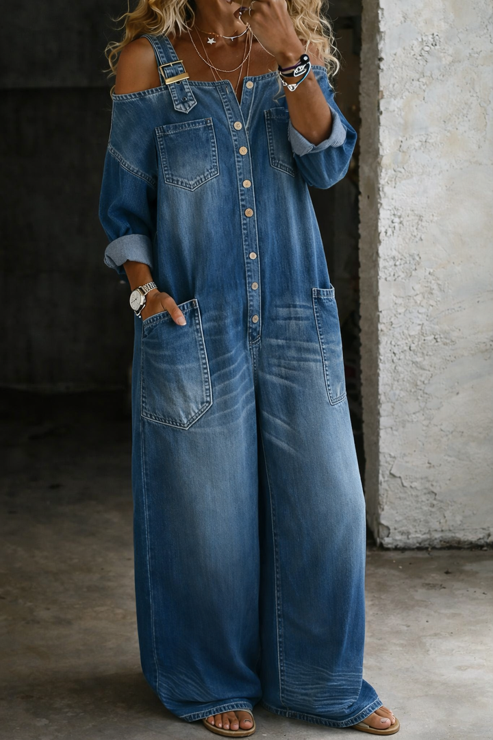 Ludovina™ | Camisa vaquera de manga larga oversize
